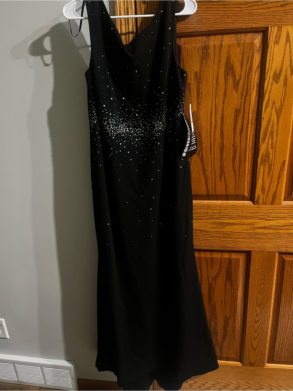 Jessica Howard Black Maxi Dress with Sparkling Embellishments